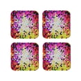 thumbnail image 1 of Lsque Colorful Tie Dye Stained Glass 3 Pattern 4" Drink Coasters Set of 4, PVC Leather Absorbent Coasters, Table Coaster Set Decorative Coffee Cup Coasters Housewarming Gift -Square, 1 of 6