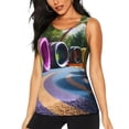 thumbnail image 1 of Lsque Colorful Tire Tunnel Park Printed Workout Tank Tops for Women, Athletic Sports Tank Tops, Compression Sleeveless Dry Fit Shirts,Sleeveless Yoga Shirt-Large, 1 of 9