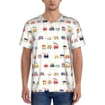 thumbnail image 1 of Lsque Colorful Trains Pattern Mens Polo Golf Shirts Funny Graphics Shorts Sleeve Button Shirts Baseball T-shirt-4X-Large, 1 of 7