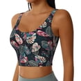 thumbnail image 1 of Lsque Colorful Tropical Leaves Printed Women'S Sports Bra, Compression, Moisture Wicking, High-Impact Sports Bra For Women,Supportive sports bra-X-Large, 1 of 9