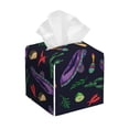 thumbnail image 1 of Lsque Colorful Vintage Cactuses Printed Tissue Box Cover Holder, Facial Paper Organizer Dispenser,Square with Bottom Belt, PVC Leather Decorative Organizer, 1 of 8