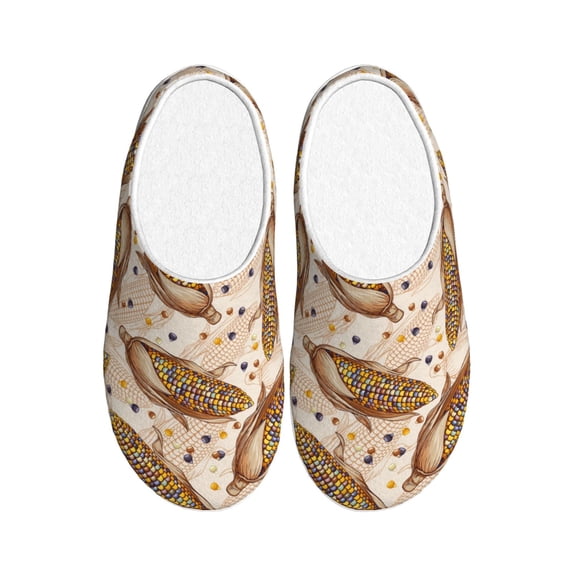 Lsque Colorful Vintage Corn Pattern Womens Comfort Cotton on Scuff With Memory Foam and Anti-skid Sole Slipper-46/47