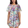 thumbnail image 1 of Lsque Colorful Watercolor Dots Women's Short-Sleeved Pajama Set - 2 Piece Soft and Lightweight Sleepwear Set-Medium, 1 of 9