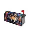 thumbnail image 1 of Lsque Colorful Wolf Head Mailbox Cover Standard Size ,Magnetic Mailbox Covers Post Wraps Letter Box Cover -25.5x21 in, 1 of 9
