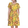thumbnail image 1 of Lsque Colourful Tie Dye 1 Print Women's Casual Dress T-Shirt Summer Short Sleeve Scoop Neck Swing Dresses, 1 of 6