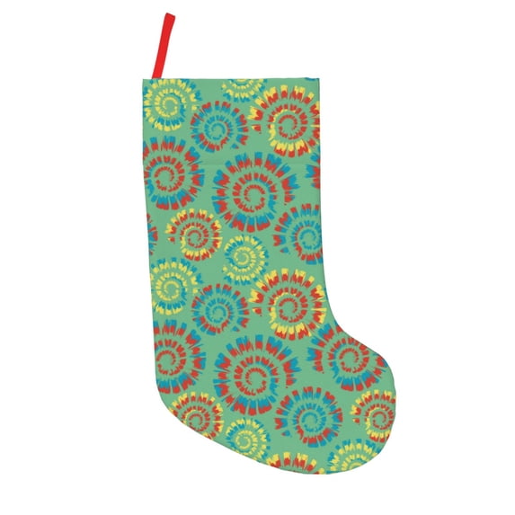Lsque Colourful Tie Dye Pattern 18 Inch Christmas Stockings, Festive Holiday Stocking for Christmas Decorations Holiday Decor