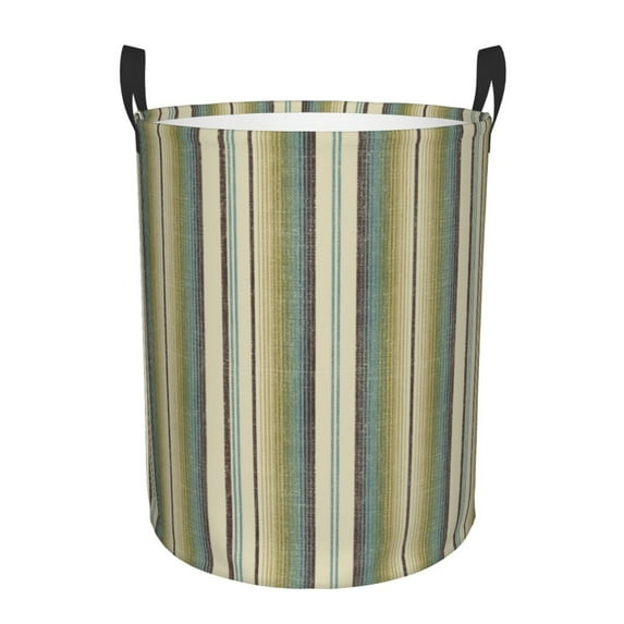 Lsque Colourful stripes Pattern Laundry Hamper Basket, Tall Woven Rope Hamper Basket for Clothes, Lightweight Storage Basket, Collapsible Waterproof-