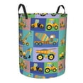 thumbnail image 1 of Lsque Construction Machinery pattern Laundry Hamper Basket, Tall Woven Rope Hamper Basket for Clothes, Lightweight Storage Basket, Collapsible Waterproof-Small, 1 of 8