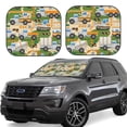 thumbnail image 1 of Lsque Construction Machinery1 2 PCS Windshield Sun Shade | CarFoldable Window Covers | Car Accessories Reflect UV for Universal Cars SUV Truck | Large, 1 of 7