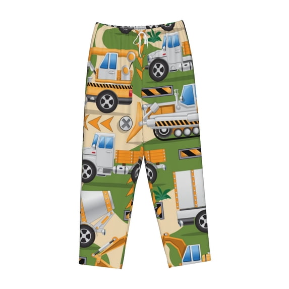 Lsque Construction Machinery1 Print Women's Pajama Pants, Lounge Pant - Comfortable Home Wear,Elastic Waistband, Stylish Design-Large