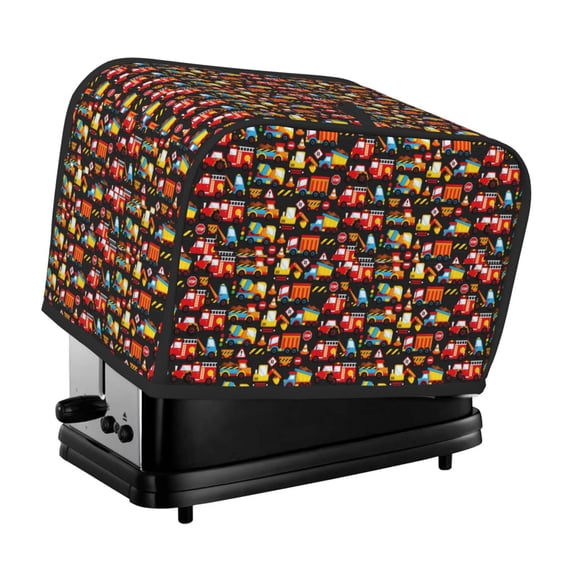 Lsque Construction Truck Print 2 Slice Toaster Cover , Kitchen Appliance Dustproof Protector , Toaster Protector Dustproof Kitchen Appliance Cover