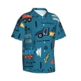 thumbnail image 1 of Lsque Construction Trucks pattern Hawaiian Shirt for Men, Unisex Summer Beach Casual Short Sleeve Button Down Shirts-Small, 1 of 9