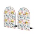 thumbnail image 1 of Lsque Construction tools Printed Wood Bookends,Non-Skid Bookend for Shelves,Heavy Duty Support Bookends,Non-Slip Foam Pads for Office, Home, and Library,1 Pair, 1 of 8