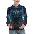 thumbnail image 1 of Lsque Cool Blue Light Wolf Pattern Casual Women's Hoodie,Hooded Sweatshirt with Kangaroo Pocket,Pullover Hoodie with Eye-catching Drawstrings-Small, 1 of 7
