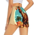 thumbnail image 1 of Lsque Cool Camel Oasis Vibes Printed Women's Running Shorts with Liner Pockets,Elastic Quick Dry Workout Athletic Gym Yoga Shorts,Womens High Waist Shorts-XX-Large, 1 of 9