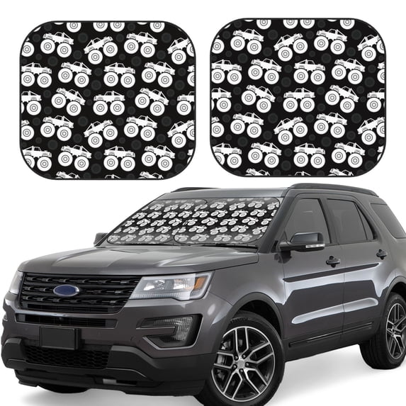Lsque Cool Car 2 PCS Windshield Sun Shade | CarFoldable Window Covers | Car Accessories Reflect UV for Universal Cars SUV Truck | Small