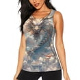thumbnail image 1 of Lsque Cool Cloud White Dragon Printed Workout Tank Tops for Women, Athletic Sports Tank Tops, Compression Sleeveless Dry Fit Shirts,Sleeveless Yoga Shirt-XX-Large, 1 of 9