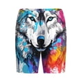 thumbnail image 1 of Lsque Cool Colorful Wolf Mens Sleep Pajama Shorts,Short Pajama Pants, Cotton Ultra-Soft Knit-3X-Large, 1 of 9