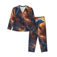 thumbnail image 1 of Lsque Cool Dolphin Pattern Long Sleeve Pajama Set for Women - Soft 2-Piece Sleepwear and Loungewear Set with Pockets, Comfy Nightwear-Small, 1 of 7