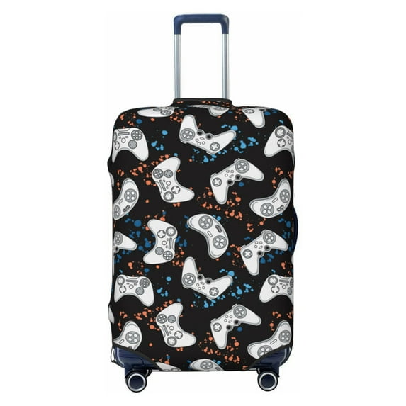 Lsque Cool Gamepad Printed Luggage Cover, Travel Luggage Protector,Scratch and Dirt Resistant, Fits 18-32 Inch Luggage - Small
