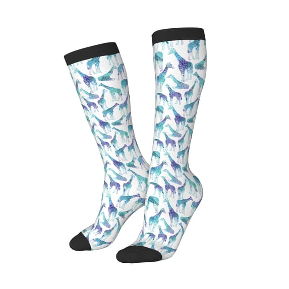 Lsque Cool Giraffe Printed Crew Socks Men's Women's LightWeight Thin Casual Calf Socks ,Knee High Socks,Cotton Socks