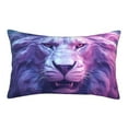 thumbnail image 1 of Lsque Cool Lion Head Pattern Pillow Case – Soft & Cozy Throw Pillow Cover, Hypoallergenic Cushion Case for Sleeping Women with Envelope Closure-16"x24", 1 of 6