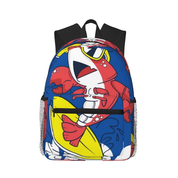 Lsque Cool Lobster Surfing Classic Casual Backpack - Large Capacity Water-Resistant Backpack for School, Work, Travel, and Outdoor Activities