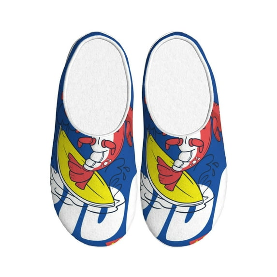 Lsque Cool Lobster Surfing Pattern Womens Comfort Cotton on Scuff With Memory Foam and Anti-skid Sole Slipper-40/41