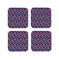 thumbnail image 1 of Lsque Cool Mirror Cherries Pattern 4" Drink Coasters Set of 4, PVC Leather Absorbent Coasters, Table Coaster Set Decorative Coffee Cup Coasters Housewarming Gift -Square, 1 of 6