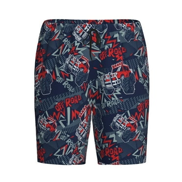 Lsque Cool Red Off-Road Vehicle Mens Sleep Pajama Shorts,Short Pajama Pants, Cotton Ultra-Soft Knit-Large