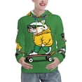 thumbnail image 1 of Lsque Cool Skateboarding Bulldog Pattern Casual Women's Hoodie,Hooded Sweatshirt with Kangaroo Pocket,Pullover Hoodie with Eye-catching Drawstrings-Large, 1 of 7