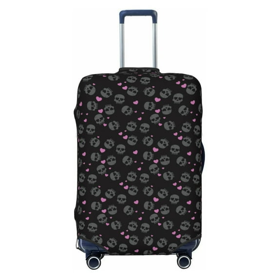 Lsque Cool Skull Love Printed Luggage Cover, Travel Luggage Protector,Scratch and Dirt Resistant, Fits 18-32 Inch Luggage - Medium
