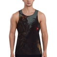 thumbnail image 1 of Lsque Cool Skull Western Cowboy Pattern Mens Tank Tops Muscle Athletic Quick Dry Sleeveless Workout Fitness T Shirts Beach Tank Top, Loose-fit Sleeveless Shirt for Men-Large, 1 of 7
