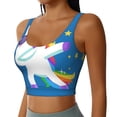thumbnail image 1 of Lsque Cool Unicorn Star Golden Printed Women'S Sports Bra, Compression, Moisture Wicking, High-Impact Sports Bra For Women,Supportive sports bra-Large, 1 of 9