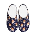 thumbnail image 1 of Lsque Corgi Lying With Moons And Stars Pattern Womens Comfort Cotton on Scuff With Memory Foam and Anti-skid Sole Slipper-37/38, 1 of 7
