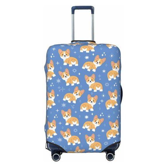Lsque Corgi Printed Luggage Cover, Travel Luggage Protector,Scratch and Dirt Resistant, Fits 18-32 Inch Luggage -