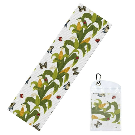 Lsque Corn And Butterflies Printed Cooling Towel (40"x 12"), Ice Towel, Microfiber, Soft Breathable Chilly Towel for Yoga, Sport, Gym, Workout, Fitness, Running