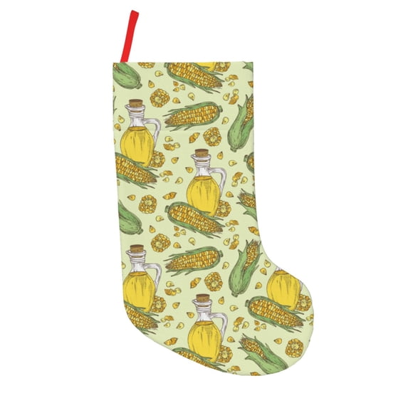 Lsque Corn And Corn Oil Pattern 18 Inch Christmas Stockings, Festive Holiday Stocking for Christmas Decorations Holiday Decor