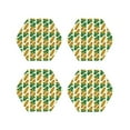 thumbnail image 1 of Lsque Corn Pattern 4" Drink Coasters Set of 4, PVC Leather Absorbent Coasters, Table Coaster Set Decorative Coffee Cup Coasters Housewarming Gift -Hexagon, 1 of 6