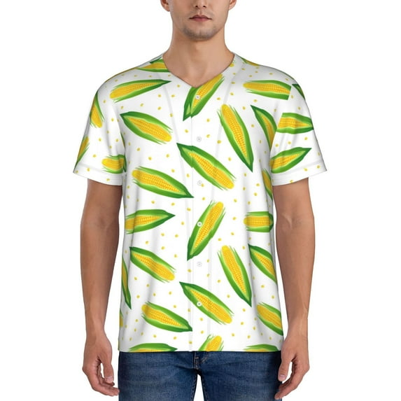 Lsque Corns Pattern Mens Polo Golf Shirts Funny Graphics Shorts Sleeve Button Shirts Baseball T-shirt-4X-Large