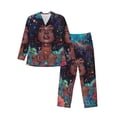 thumbnail image 1 of Lsque Cosmic Garden Woman Portrait Pattern Long Sleeve Pajama Set for Men - Soft 2-Piece Sleepwear and Loungewear Set with Pockets, Comfy Nightwear-X-Large, 1 of 7