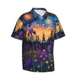thumbnail image 1 of Lsque Cosmic Irises At Twilight pattern Hawaiian Shirt for Men, Unisex Summer Beach Casual Short Sleeve Button Down Shirts-Medium, 1 of 9