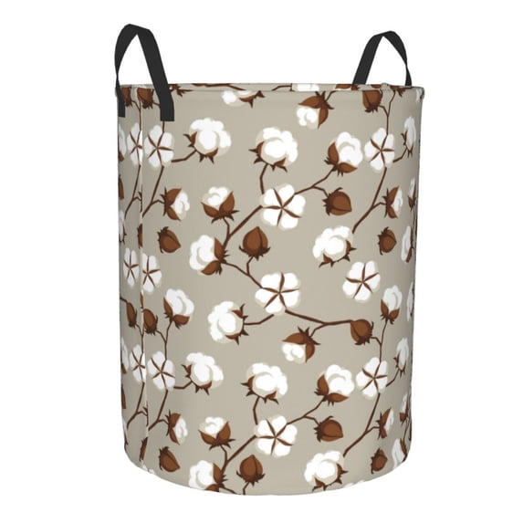Lsque Cotton Tree pattern Laundry Hamper Basket, Tall Woven Rope Hamper Basket for Clothes, Lightweight Storage Basket, Collapsible Waterproof-Small