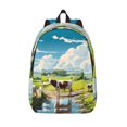 thumbnail image 1 of Lsque Countryside Farm Cow Pattern Canvas Daypack, Durable Backpack, High-quality Versatile Backpack,Vintage Compact Backpack-Medium, 1 of 6