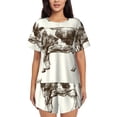 thumbnail image 1 of Lsque Cow 1 Women's Short-Sleeved Pajama Set - 2 Piece Soft and Lightweight Sleepwear Set-4X-Large, 1 of 9
