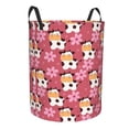 thumbnail image 1 of Lsque Cow And Flower pattern Laundry Hamper Basket, Tall Woven Rope Hamper Basket for Clothes, Lightweight Storage Basket, Collapsible Waterproof-Medium, 1 of 8