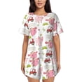 thumbnail image 1 of Lsque Cow And Pig Women's Short-Sleeved Pajama Set - 2 Piece Soft and Lightweight Sleepwear Set-Medium, 1 of 9