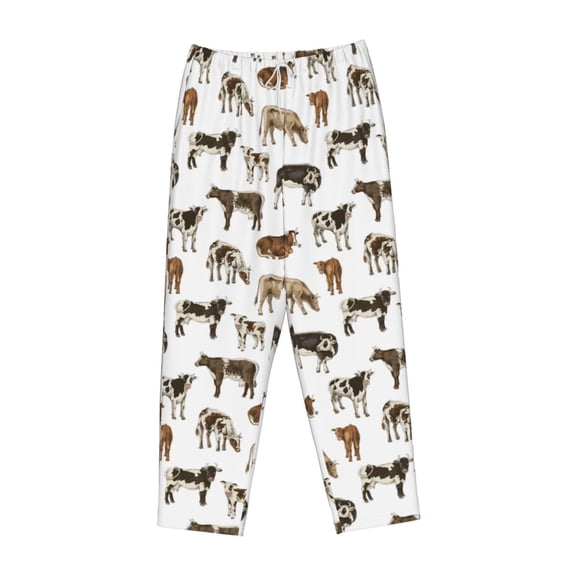 Lsque Cow Print Women's Pajama Pants, Lounge Pant - Comfortable Home Wear,Elastic Waistband, Stylish Design-Medium