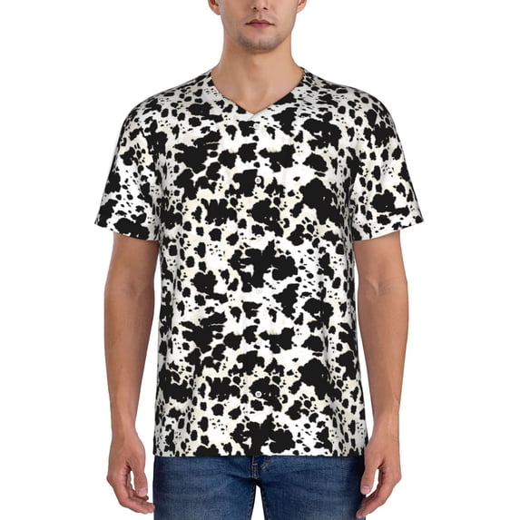 Lsque Cow Skin 1 Pattern Mens Polo Golf Shirts Funny Graphics Shorts Sleeve Button Shirts Baseball T-shirt-XX-Large