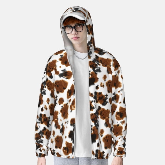 Lsque Cow Tie Dye UPF 50+ Lightweight Sun Protection Men's Women's Long Sleeve Shirt, Hoodie Performance -3X-Large